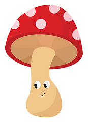 Image showing Smiling mushroom vector or color illustration