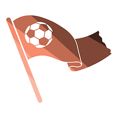 Image showing Football fans waving flag with soccer ball icon