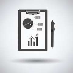 Image showing Writing tablet with analytics chart and pen icon