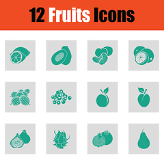 Image showing Set of fruits icons
