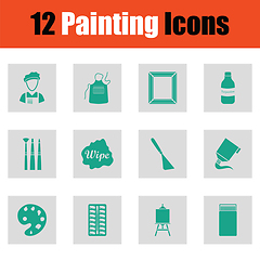 Image showing Set of painting icons