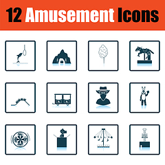 Image showing Amusement park icon set