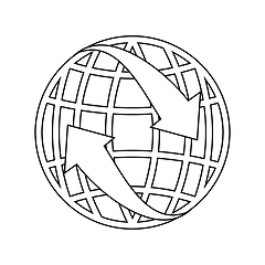 Image showing Icon of Globe with arrows
