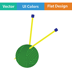 Image showing Yarn ball with knitting needles icon