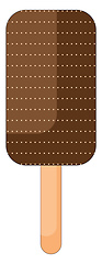 Image showing Clipart of a stick chocolate ice cream vector or color illustrat