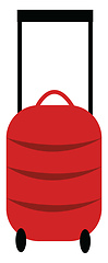 Image showing A red suitcase with wheels vector or color illustration