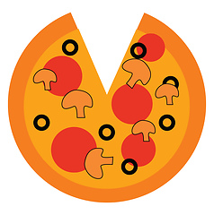 Image showing Pizza missing a slice vector illustration on white background