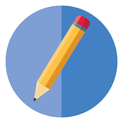 Image showing Lead pencil with eraser vector or color illustration