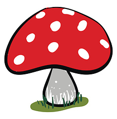 Image showing Clipart of a red mushroom vector or color illustration