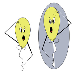 Image showing Clipart of two yellow-colored astonished balloons vector or colo