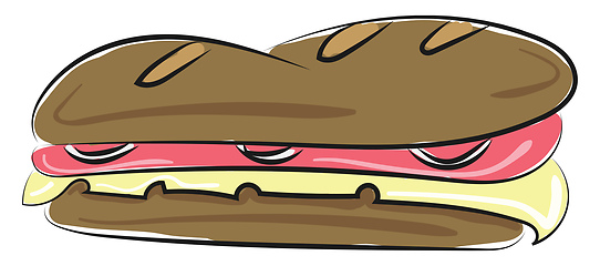 Image showing Image of sandwich, vector or color illustration.