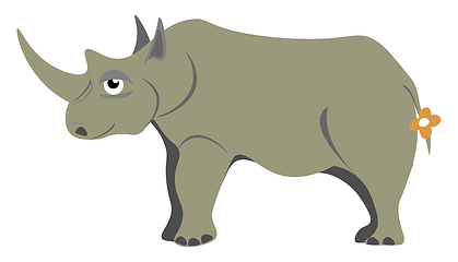 Image showing Rhinoceros illustration vector on white background 
