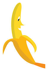 Image showing half peeled banana vector or color illustration