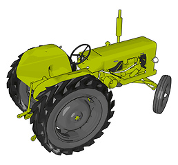 Image showing Green tractor vector illustration on white background