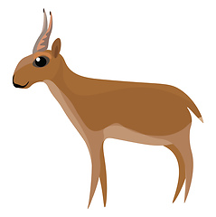 Image showing Saiga antelope, vector or color illustration.