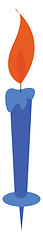 Image showing Clipart of a glowing blue candle mounted on a stand vector color