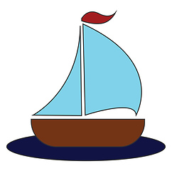 Image showing A little ship vector or color illustration
