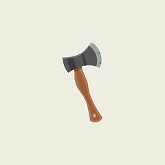 Image showing A small ax over grey background/Hand tool vector or color illust