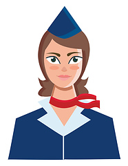 Image showing Clipart character of a stewardess in her uniform vector or color