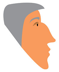 Image showing Portrait of old man with grey hair vector or color illustration