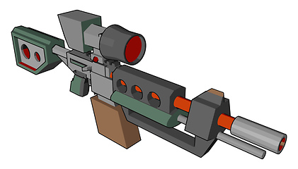 Image showing A dangerous gun with bullet vector or color illustration