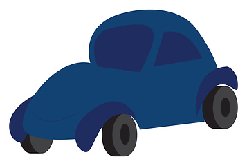 Image showing Blue car doodle illustration print vector on white background