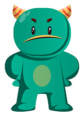 Image showing Green monster is insulted vector illustration