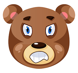 Image showing Bear is feeling mad, illustration, vector on white background.