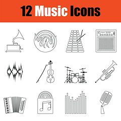 Image showing Set of musical icons.