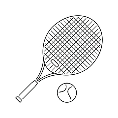 Image showing Icon of Tennis rocket and ball 