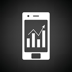 Image showing Smartphone with analytics diagram icon