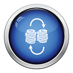 Image showing Dollar euro coins stack icon