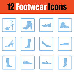 Image showing Set of footwear icons