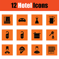 Image showing Set of twelve hotel icons