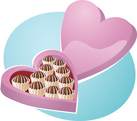 Image showing Heart-shaped box of chocolates 