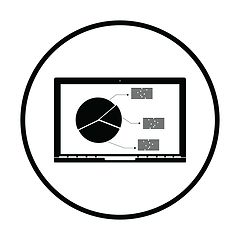 Image showing Laptop with analytics diagram icon