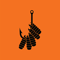 Image showing Icon of worm on hook