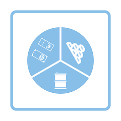 Image showing Oil, dollar and gold chart concept icon