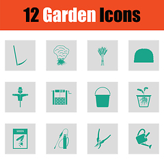 Image showing Set of gardening icons