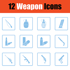 Image showing Set of twelve weapon icons