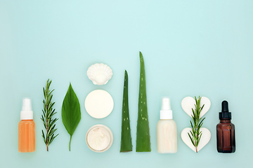 Image showing Skincare Beauty Treatment with Aloe Vera Turmeric and Rosemary