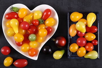 Image showing Colorful tomatoes.