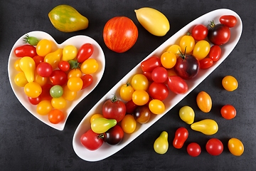 Image showing Colorful tomatoes.