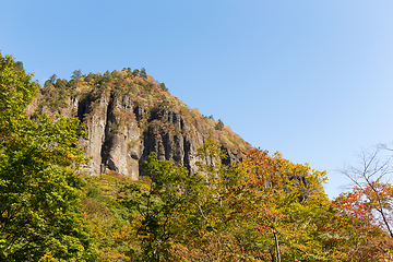 Image showing Volcanic cliff in Sandai of Japan