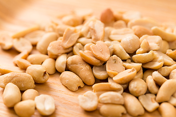 Image showing Pile Peanut on woodn background