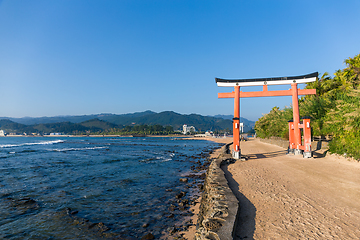 Image showing Torii in Aoshima Shrine