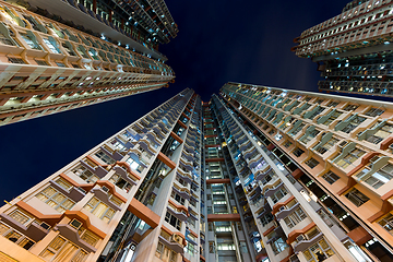 Image showing Building to the sky at night