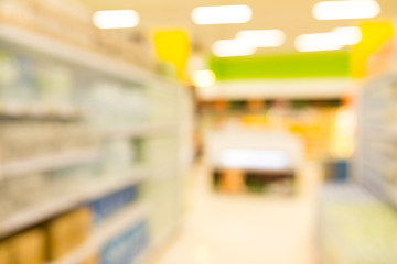 Image showing Blurry view of supermarket