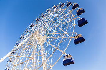 Image showing Ferris wheel with blue sky