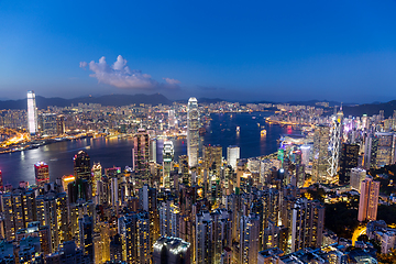 Image showing Hong Kong city at night 